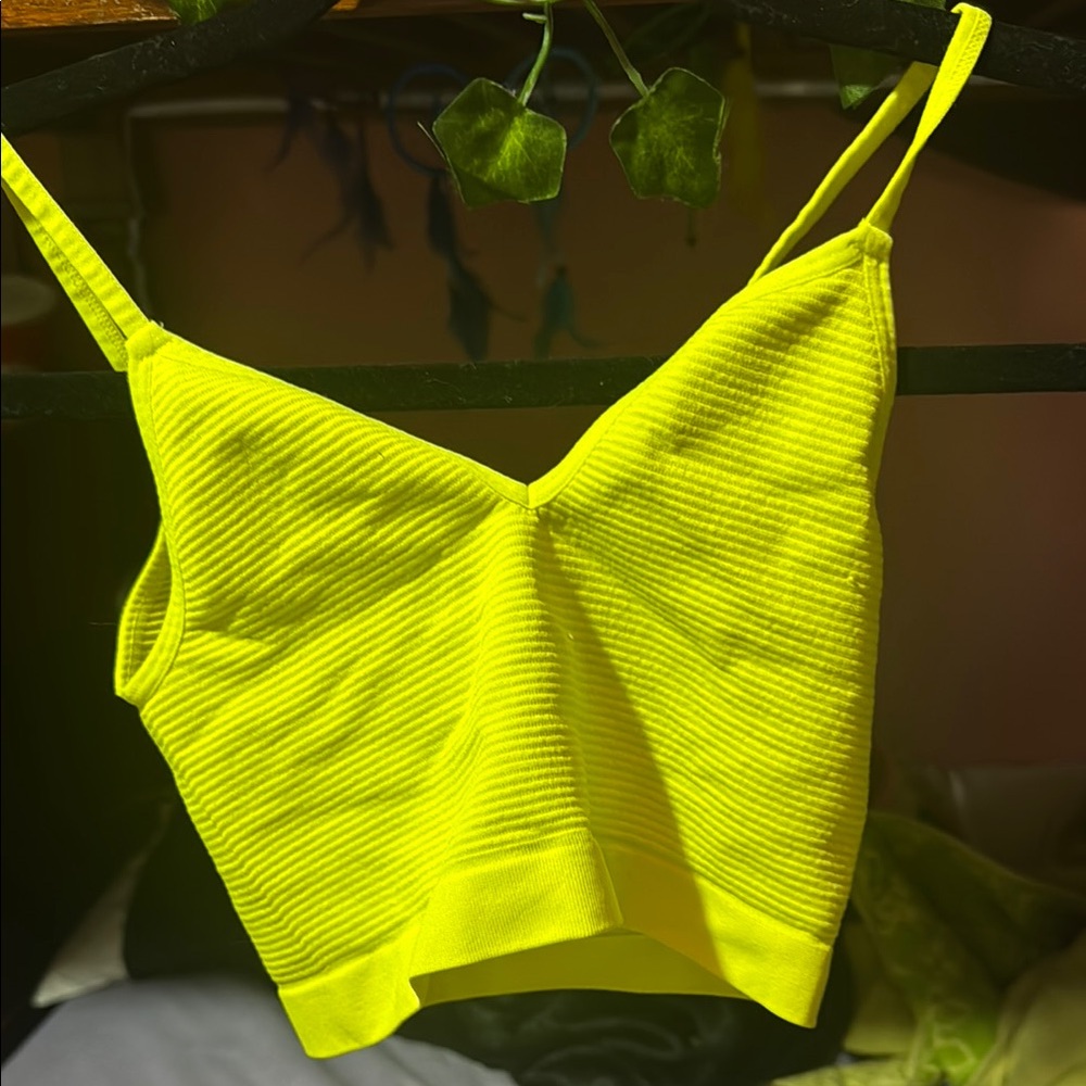 Vibrant Yellow Ribbed bra